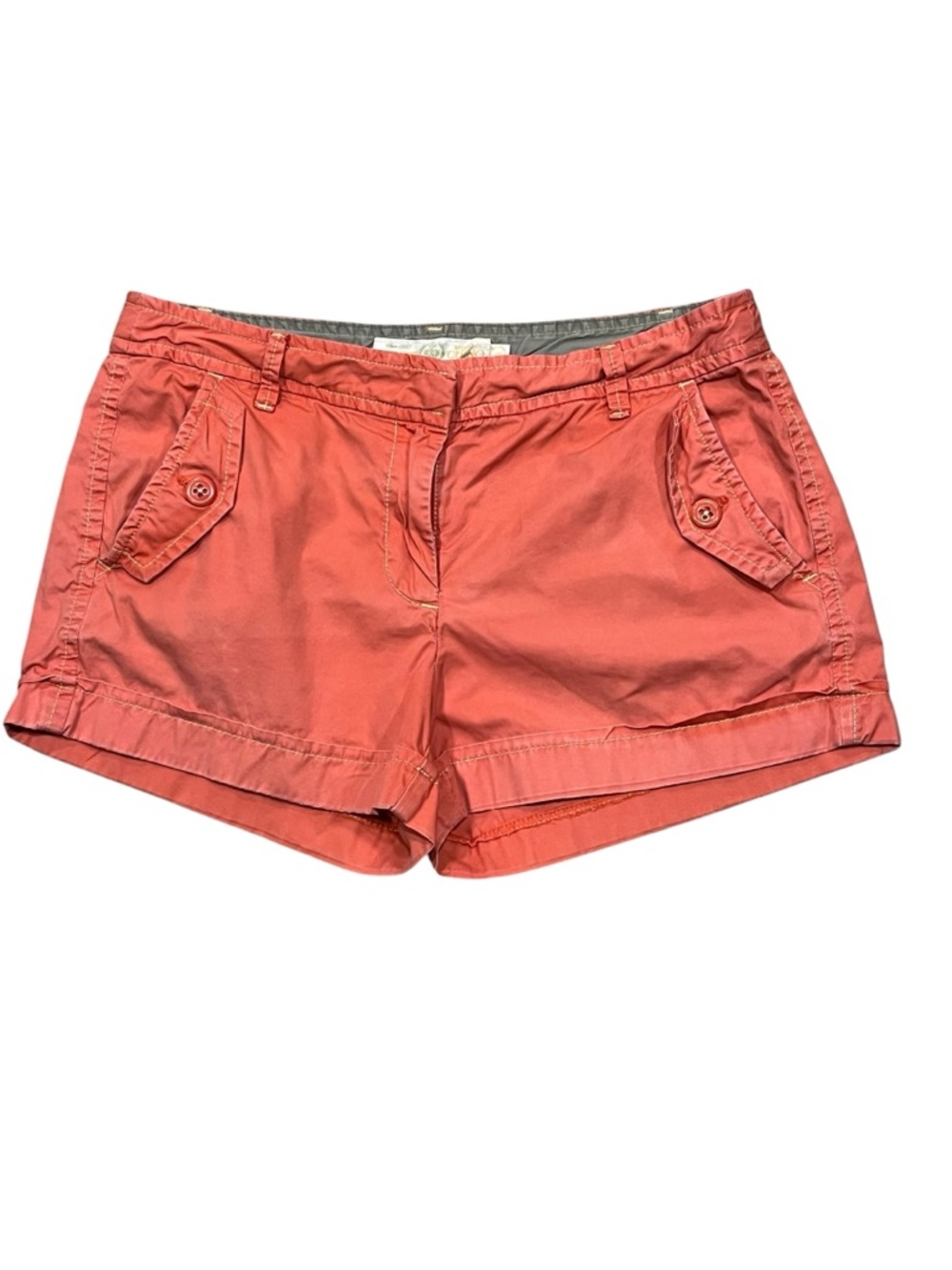 J. Crew Shorts Orange Cotton Chino City Fit Preppy Classic Summer Womens Size 6